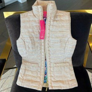 Lilly Pulitzer Noella Vest Latte Resort Boucle XXS